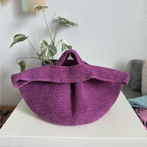 Handmade Purple Crochet Tote Bag